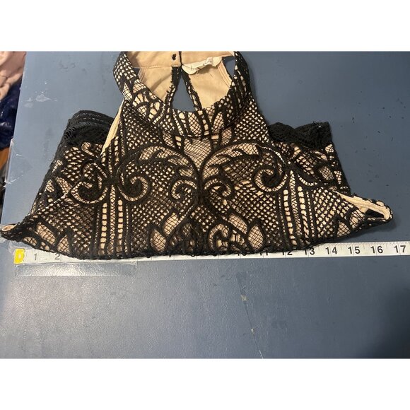 NEW FRANCESCAS Black Lace 2 Piece Crop Top & Skirt Set Small Victorian Pattern - Picture 6 of 16